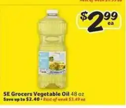 Winn Dixie SE Grocers Vegetable Oil offer
