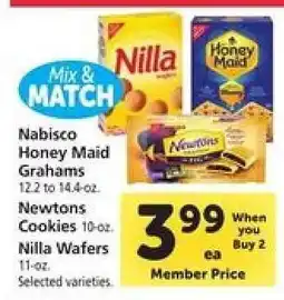 Safeway Nabisco Honey Maid Grahams, Newtons Cookies, Nilla Wafers offer