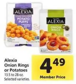 Safeway Alexia Onion Rings or Potatoes offer