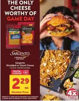 Safeway Sargento Cheese offer