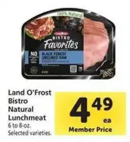 Safeway Land O'Frost Bistro Natural Lunchmeat offer