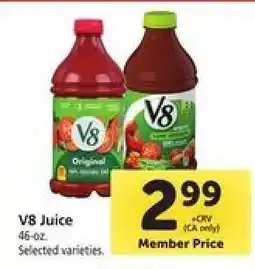 Safeway V8 Juice offer
