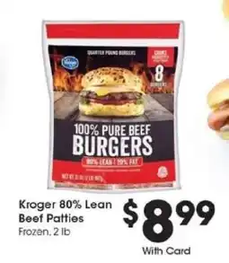 Kroger Kroger 80% Lean Beef Patties offer