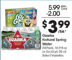 Kroger Ozarka Natural Spring Water offer