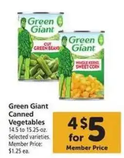Safeway Green Giant Canned Vegetables offer