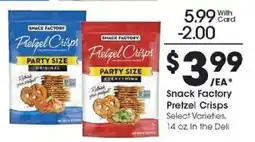 Kroger Snack Factory Pretzel Crisps offer