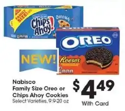 Kroger Nabisco Family Size Oreo or Chips Ahoy! Cookies offer
