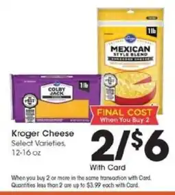 Kroger Kroger Cheese offer