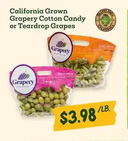 Sprouts Farmers Market California Grown Grapery Cotton Candy or Teardrop Grapes offer