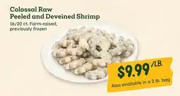 Sprouts Farmers Market Colossal Raw Peeled and Deveined Shrimp offer