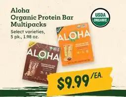 Sprouts Farmers Market Aloha Organic Protein Bar Multipacks offer