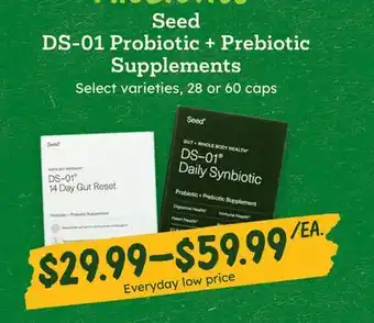 Sprouts Farmers Market Seed DS-01 Probiotic + Prebiotic Supplements offer
