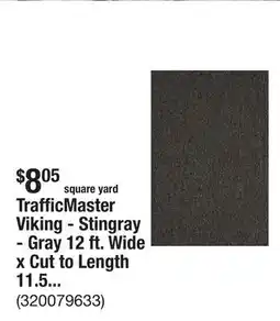 The Home Depot TrafficMaster Viking - Stingray - Gray 12 ft. Wide x Cut to Length 11.5 oz. Olefin Loop Carpet offer