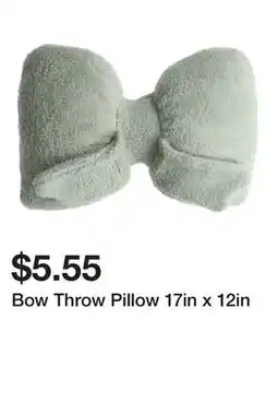 Five Below Bow Throw Pillow 17in x 12in offer