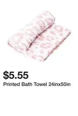 Five Below Printed Bath Towel 24inx50in offer