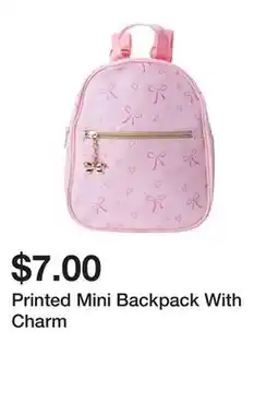 Five Below Printed Mini Backpack With Charm offer