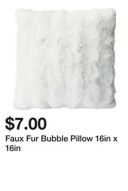 Five Below Faux Fur Bubble Pillow 16in x 16in offer