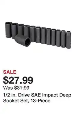Harbor Freight Tools 1/2 in. Drive SAE Impact Deep Socket Set, 13-Piece offer