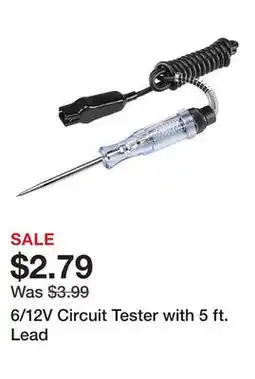Harbor Freight Tools 6/12V Circuit Tester with 5 ft. Lead offer