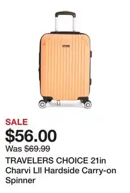 Marshalls TRAVELERS CHOICE 21in Charvi Lll Hardside Carry-on Spinner offer