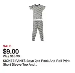 Marshalls KICKEE PANTS Boys 2pc Rock And Roll Print Short Sleeve Top And Pants Pajama Set offer