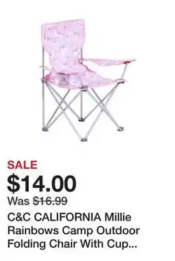 Marshalls C&C CALIFORNIA Millie Rainbows Camp Outdoor Folding Chair With Cup Holder offer