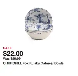 Marshalls CHURCHILL 4pk Kujaku Oatmeal Bowls offer