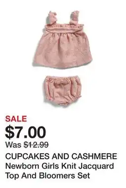 Marshalls CUPCAKES AND CASHMERE Newborn Girls Knit Jacquard Top And Bloomers Set offer