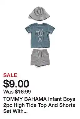 Marshalls TOMMY BAHAMA Infant Boys 2pc High Tide Top And Shorts Set With Matching Hat offer