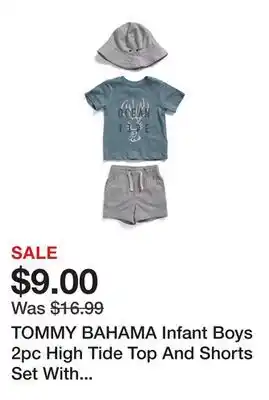 Marshalls TOMMY BAHAMA Infant Boys 2pc High Tide Top And Shorts Set With Matching Hat offer