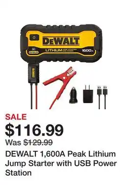 Tractor Supply Company DEWALT 1,600A Peak Lithium Jump Starter with USB Power Station offer