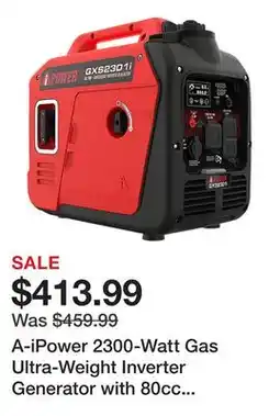 Tractor Supply Company A-iPower 2300-Watt Gas Ultra-Weight Inverter Generator with 80cc OHV Engine and CO Sensor Shutdown offer