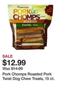 Tractor Supply Company Pork Chomps Roasted Pork Twist Dog Chew Treats, 15 ct offer
