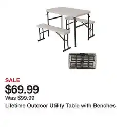 Tractor Supply Company Lifetime Outdoor Utility Table with Benches offer
