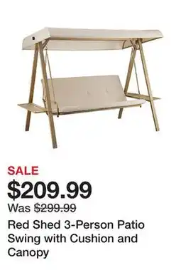 Tractor Supply Company Red Shed 3-Person Patio Swing with Cushion and Canopy offer