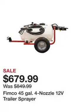 Tractor Supply Company Fimco 45 gal. 4-Nozzle 12V Trailer Sprayer offer
