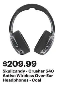Best Buy Skullcandy - Crusher 540 Active Wireless Over-Ear Headphones - Coal offer