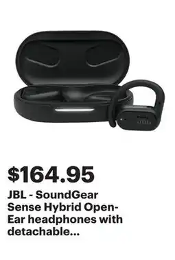 Best Buy JBL - SoundGear Sense Hybrid Open-Ear headphones with detachable neckband - 2024 - Black offer