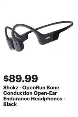 Best Buy Shokz - OpenRun Bone Conduction Open-Ear Endurance Headphones - Black offer