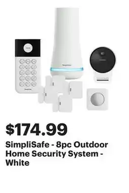 Best Buy SimpliSafe - 8pc Outdoor Home Security System - White offer