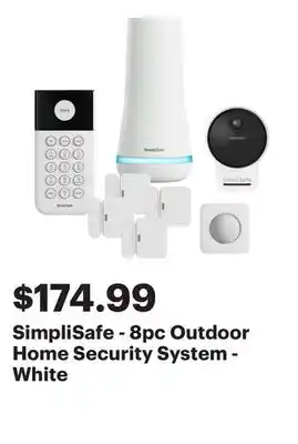 Best Buy SimpliSafe - 8pc Outdoor Home Security System - White offer