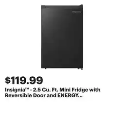 Best Buy Insignia - 2.5 Cu. Ft. Mini Fridge with Reversible Door and ENERGY STAR Certification - Black offer