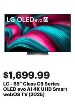 Best Buy LG - 65 Class C5 Series OLED evo AI 4K UHD Smart webOS TV (2025) offer