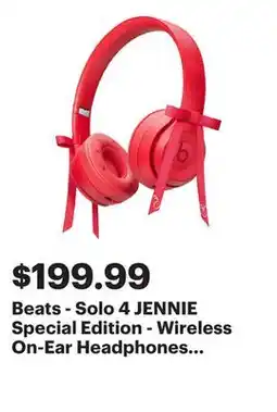 Best Buy Beats - Solo 4 JENNIE Special Edition - Wireless On-Ear Headphones - Ruby Red offer