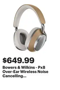 Best Buy Bowers & Wilkins - Px8 Over-Ear Wireless Noise Cancelling Headphones - Tan offer