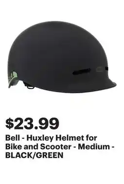 Best Buy Bell - Huxley Helmet for Bike and Scooter - Medium - BLACK/GREEN offer