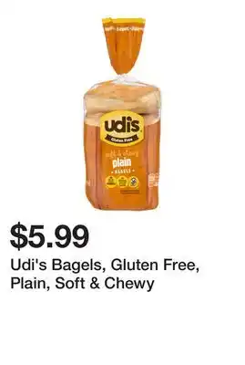 Wegmans Udi's Bagels, Gluten Free, Plain, Soft & Chewy offer