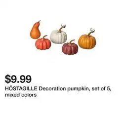Ikea HÖSTAGILLE Decoration pumpkin, set of 5, mixed colors offer