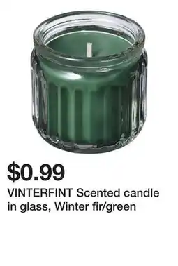 Ikea VINTERFINT Scented candle in glass, Winter fir/green offer