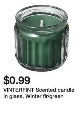 Ikea VINTERFINT Scented candle in glass, Winter fir/green offer
